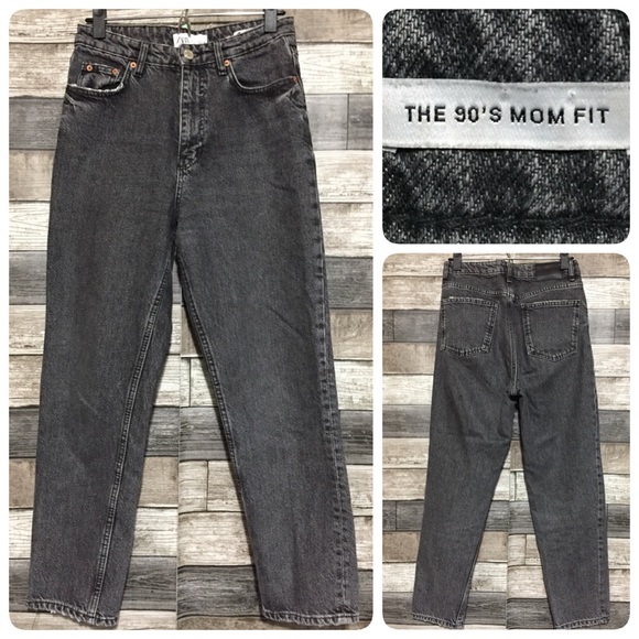 Zara Denim - Zara The 90’s Mom Fit Jeans Women’s 6 Gray (Inseam 26) 100% Cotton High Rise